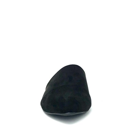 FINAL SALE! Black Vegan Suede Mule Flats - Picture 9 of 10